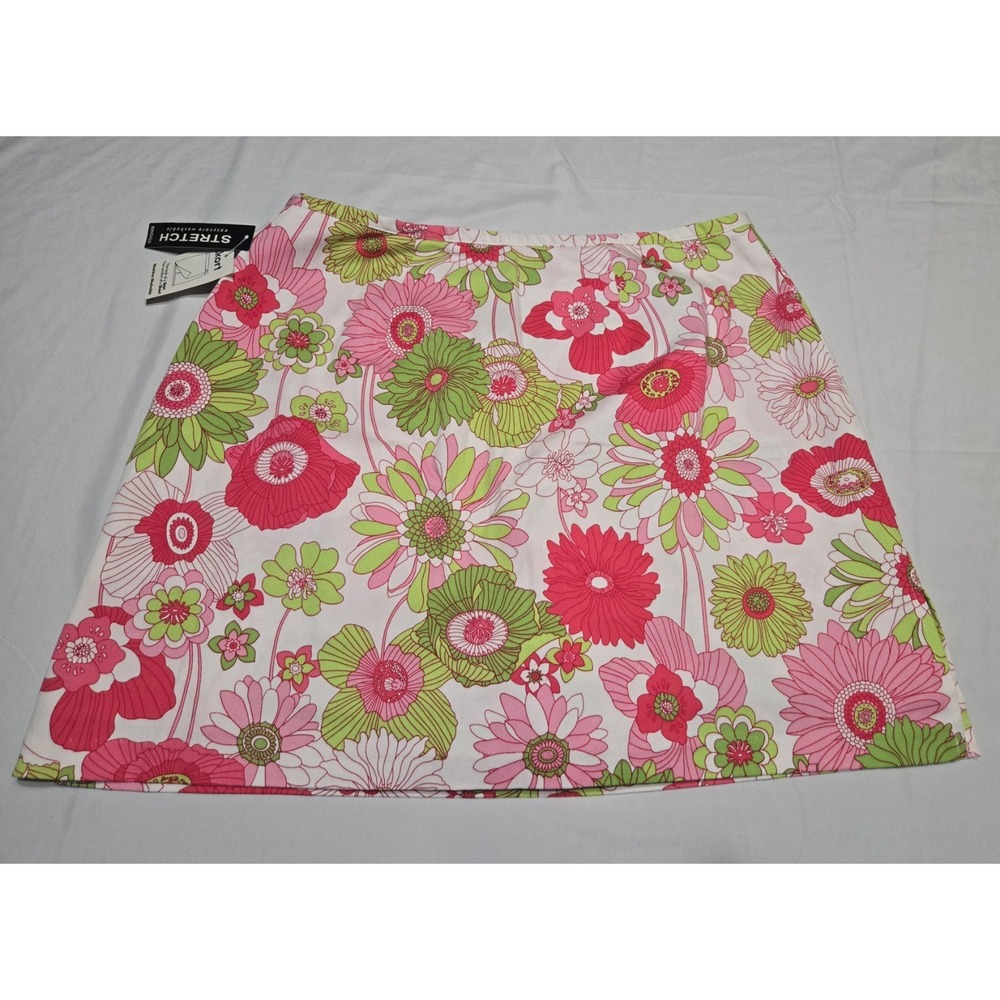 Briggs Womens Colorful Floral Skort Skirt Size 14 Cotton NWT Boho Beach Vacay - Picture 8 of 9